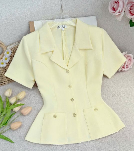 Áo Bố Linen Gân Peplum Thiết Kế TuTu Store Phù Hợp Đi Làm Dành Cho Nữ - Mã A503