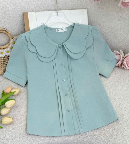 Áo Cotton Bột Cổ Bèo Thiết Kế TuTu Store Phù Hợp Đi Làm Dành Cho Nữ - Mã A531