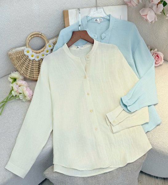 Áo Cotton Bột Thiết Kế TuTu Store Phù Hợp Đi Làm Dành Cho Nữ - Mã A535