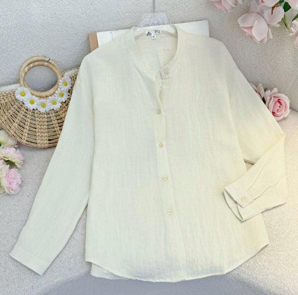 Áo Cotton Bột Thiết Kế TuTu Store Phù Hợp Đi Làm Dành Cho Nữ - Mã A535