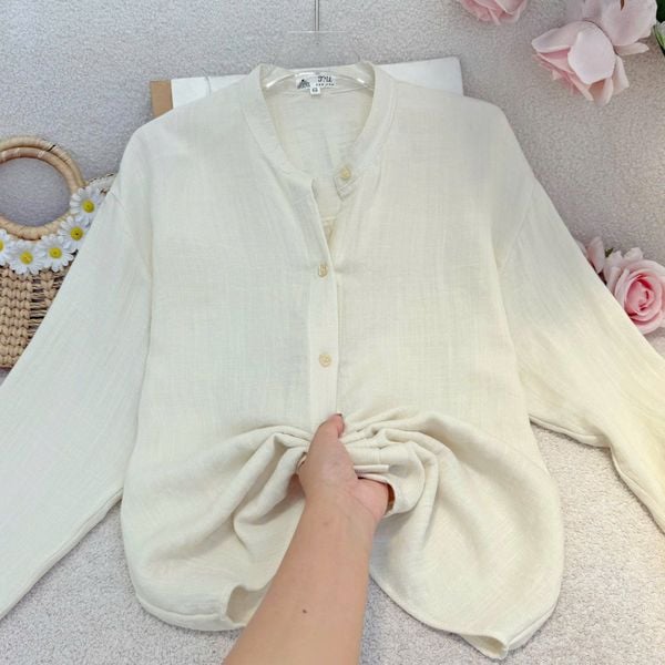 Áo Cotton Bột Thiết Kế TuTu Store Phù Hợp Đi Làm Dành Cho Nữ - Mã A535