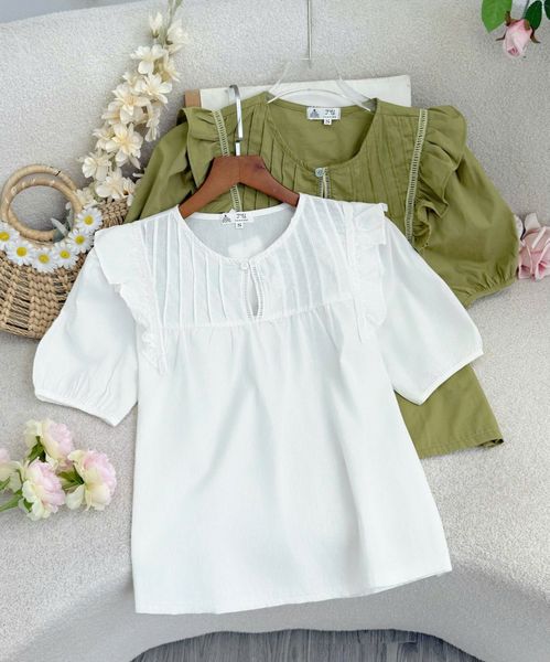 Áo Cotton Màu Cổ Bèo Thiết Kế TuTu Store Phù Hợp Đi Làm Dành Cho Nữ - Mã A546
