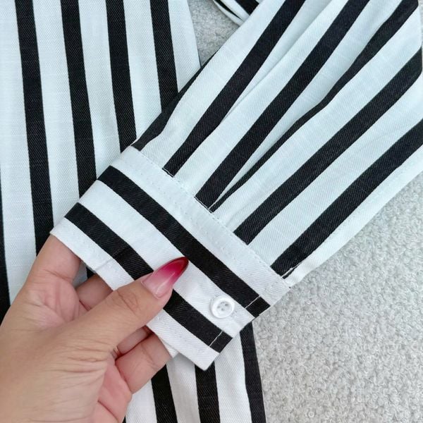 Áo Sơ Mi Lụa Pháp Kẻ Sọc Phù Hợp Đi Làm Thiết Kế TuTu Store Dành Cho Nữ- Mã AS554