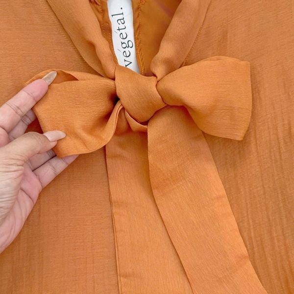 Áo Đũi Phồng Cổ Nơ Thiết Kế TuTu Store Phù Hợp Đi Làm Dành Cho Nữ - Mã AS576