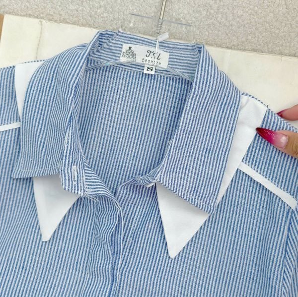 Áo Sơ Mi Linen Cotton Cổ Phối Thiết Kế TuTu Store Phù Hợp Đi Làm - Mã A498