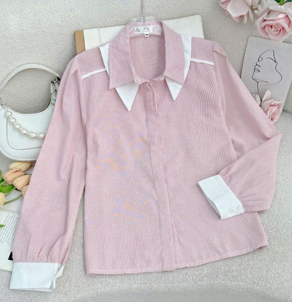 Áo Sơ Mi Linen Cotton Cổ Phối Thiết Kế TuTu Store Phù Hợp Đi Làm - Mã A498