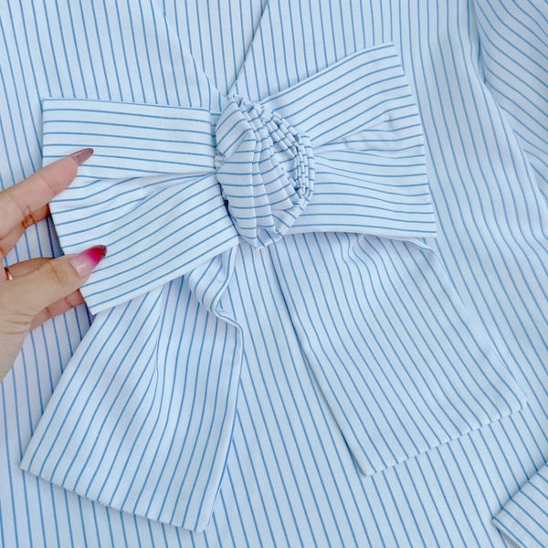 Aó Sơ Mi Linen Cổ Nơ Thiết Kế TuTu Store Phù Hợp Đi Chơi Dành Cho Nữ - Mã A491