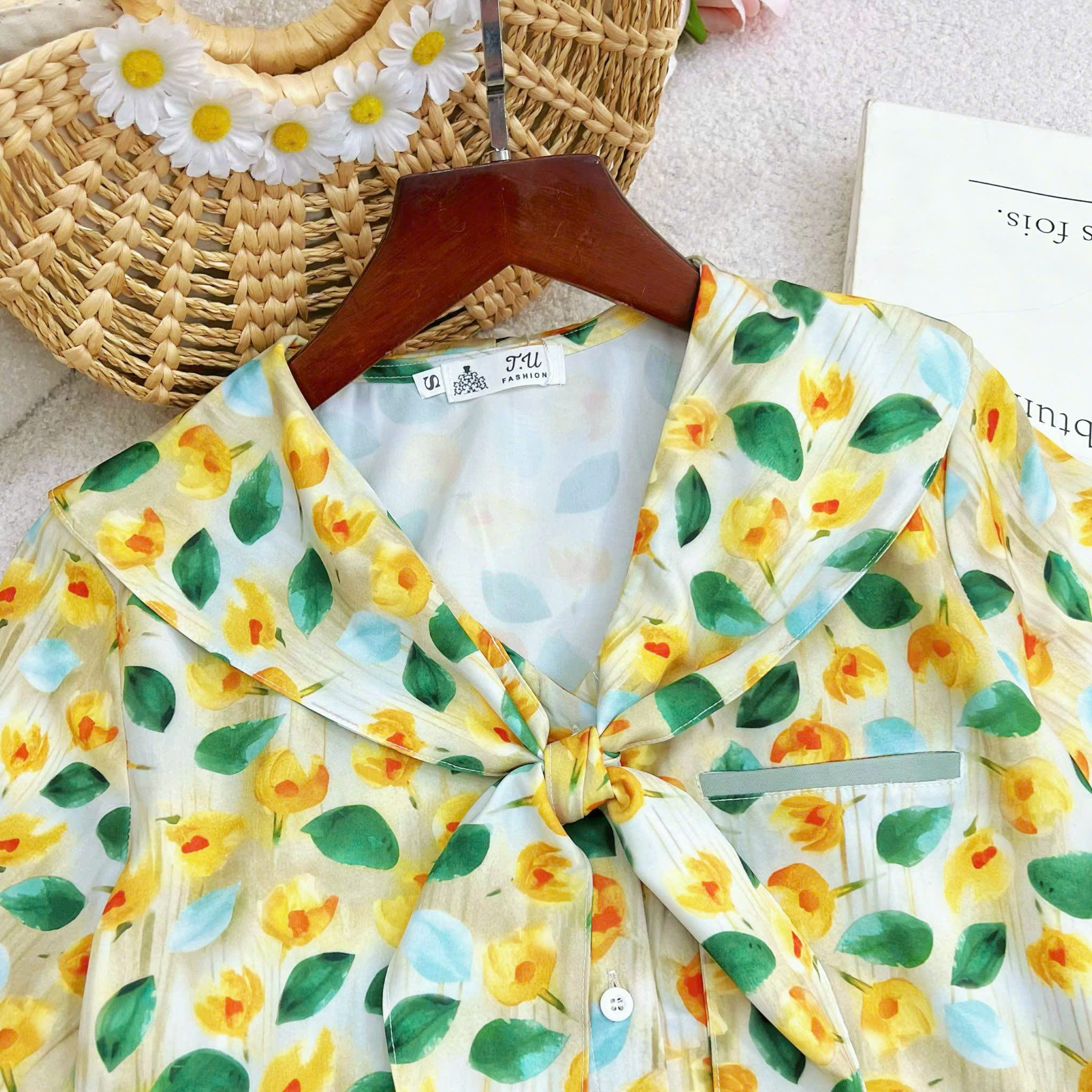 Áo Sơ Mi Lụa Nhật  Thiết Kế TuTu Store  Mã AS317