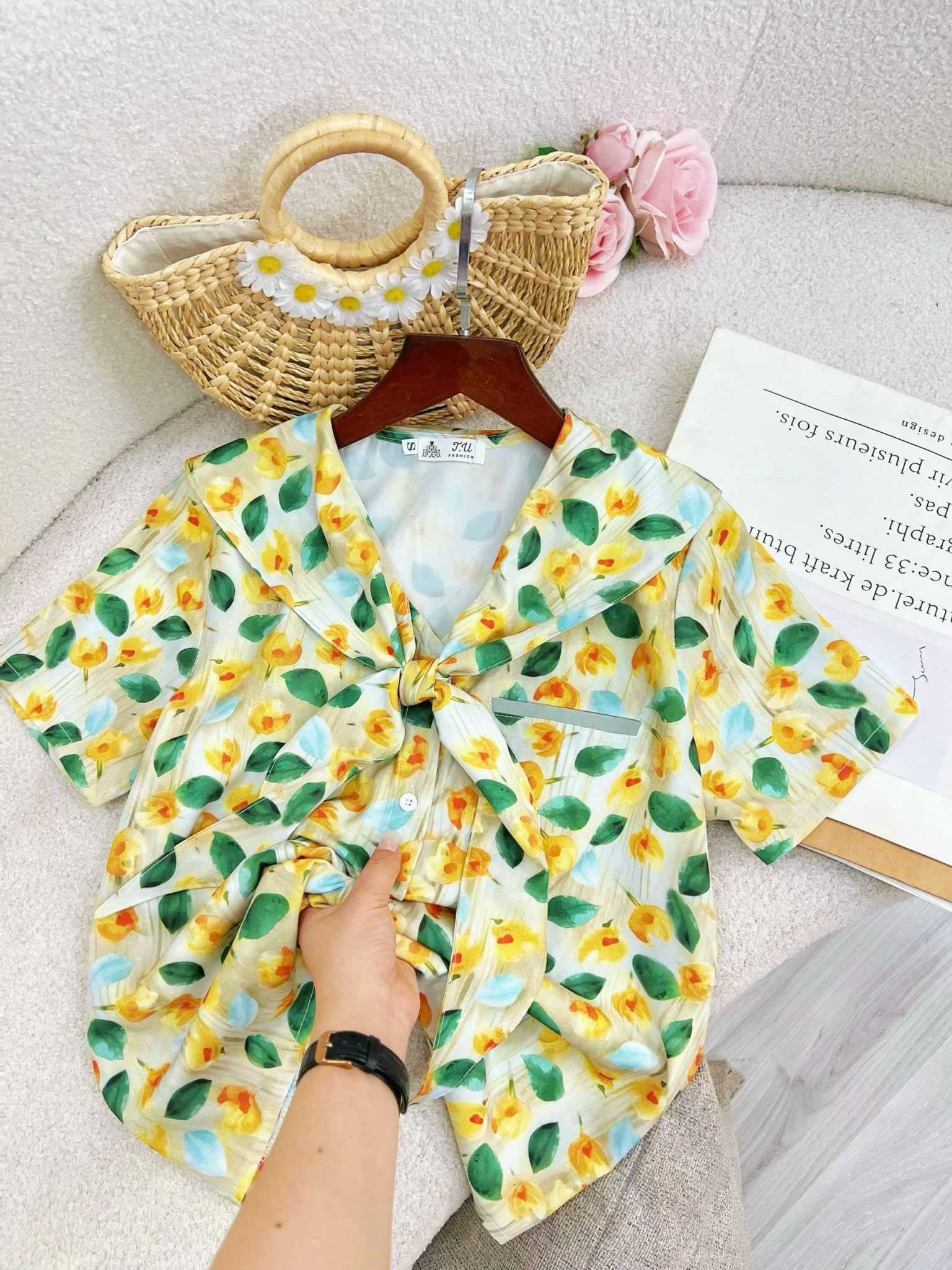 Áo Sơ Mi Lụa Nhật  Thiết Kế TuTu Store  Mã AS317