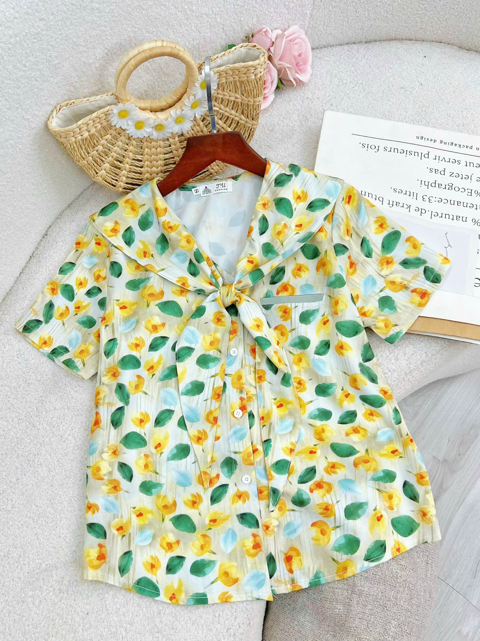 Áo Sơ Mi Lụa Nhật  Thiết Kế TuTu Store  Mã AS317