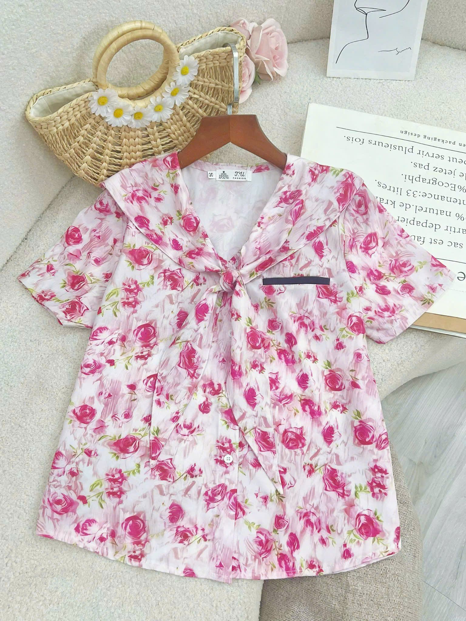 Áo Sơ Mi Lụa Nhật  Thiết Kế TuTu Store  Mã AS317