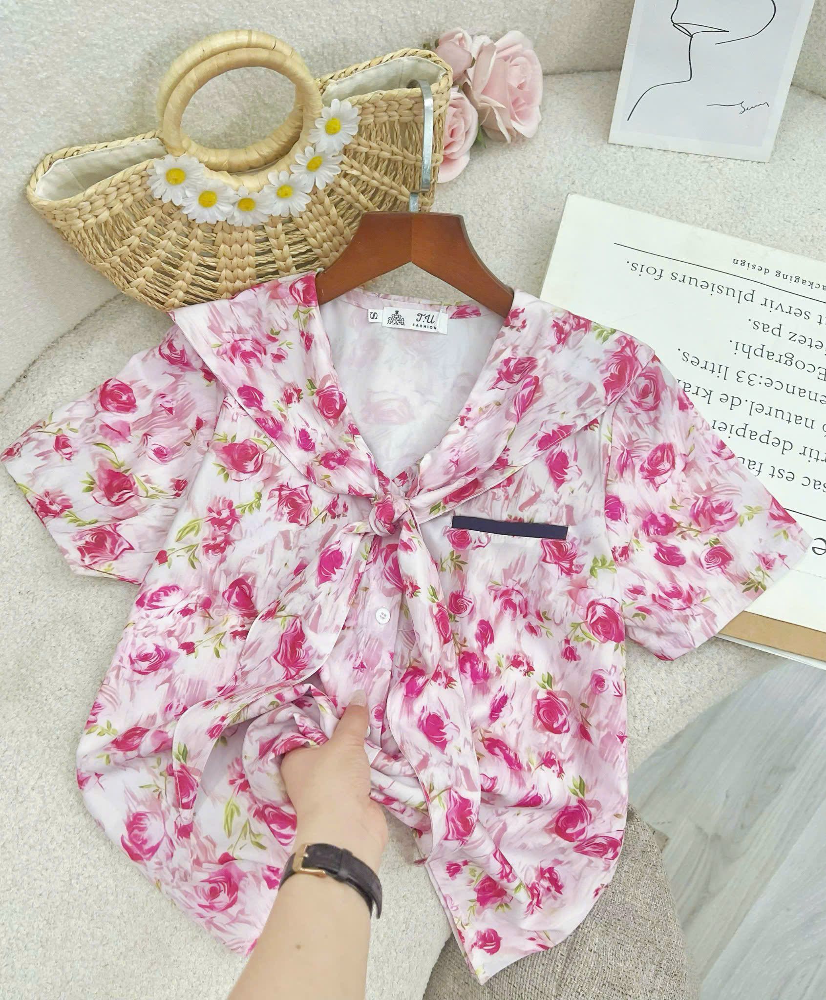 Áo Sơ Mi Lụa Nhật  Thiết Kế TuTu Store  Mã AS317