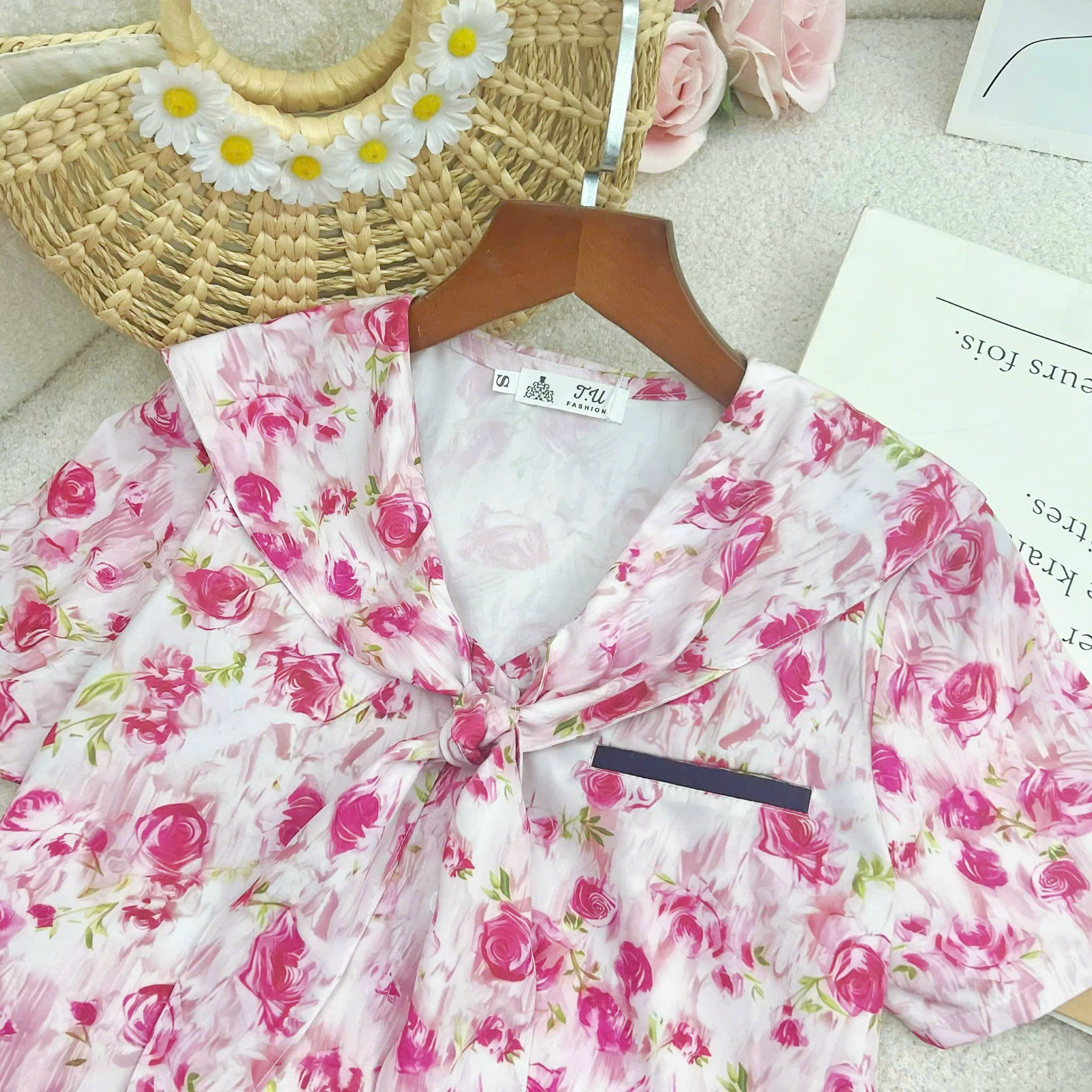 Áo Sơ Mi Lụa Nhật  Thiết Kế TuTu Store  Mã AS317