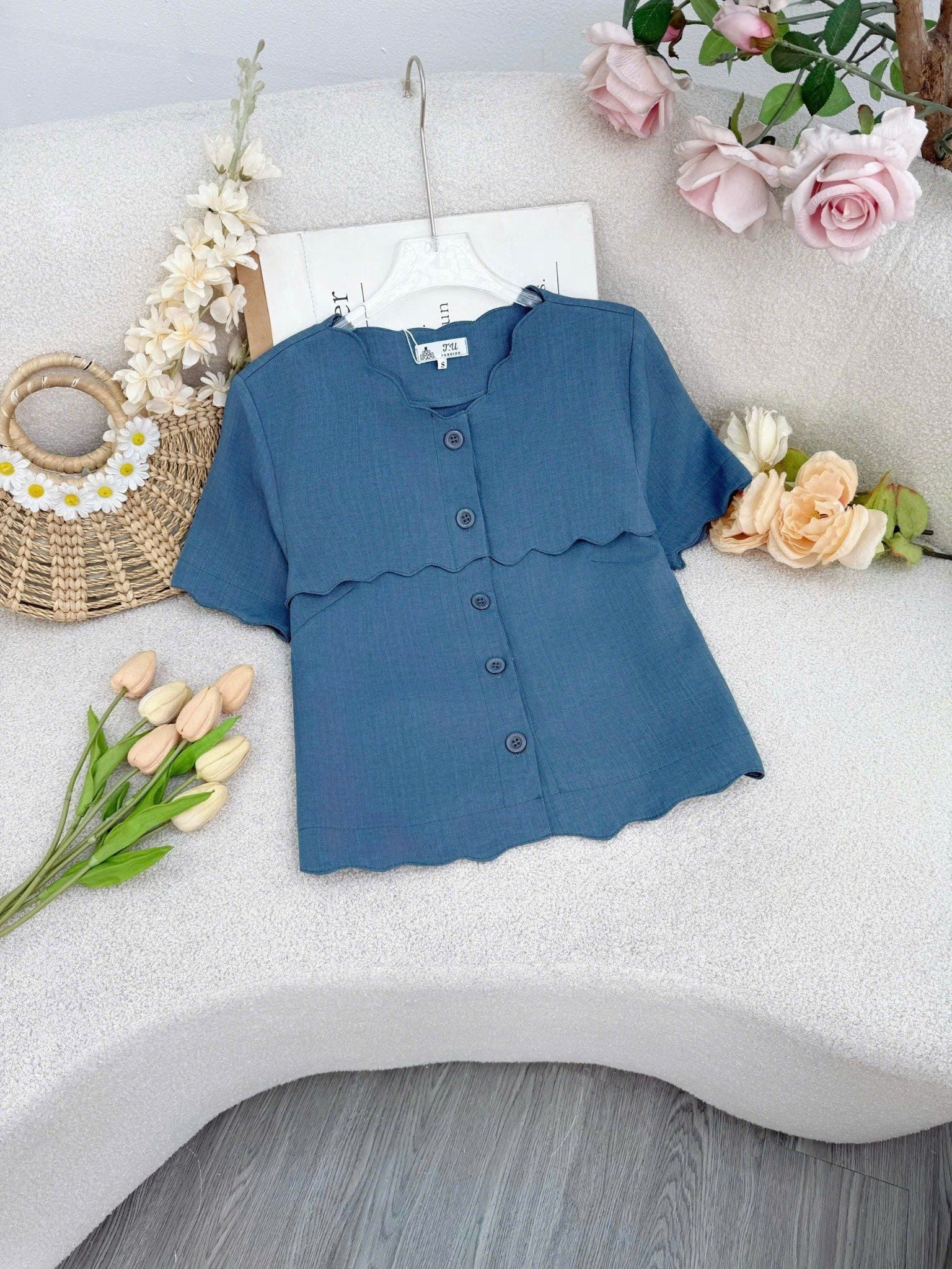 Áo Kaki Wat Ngắn Tay Thiết Kế TuTu Store Phù Hợp Đi Làm Dành Cho Nữ - Mã AS549