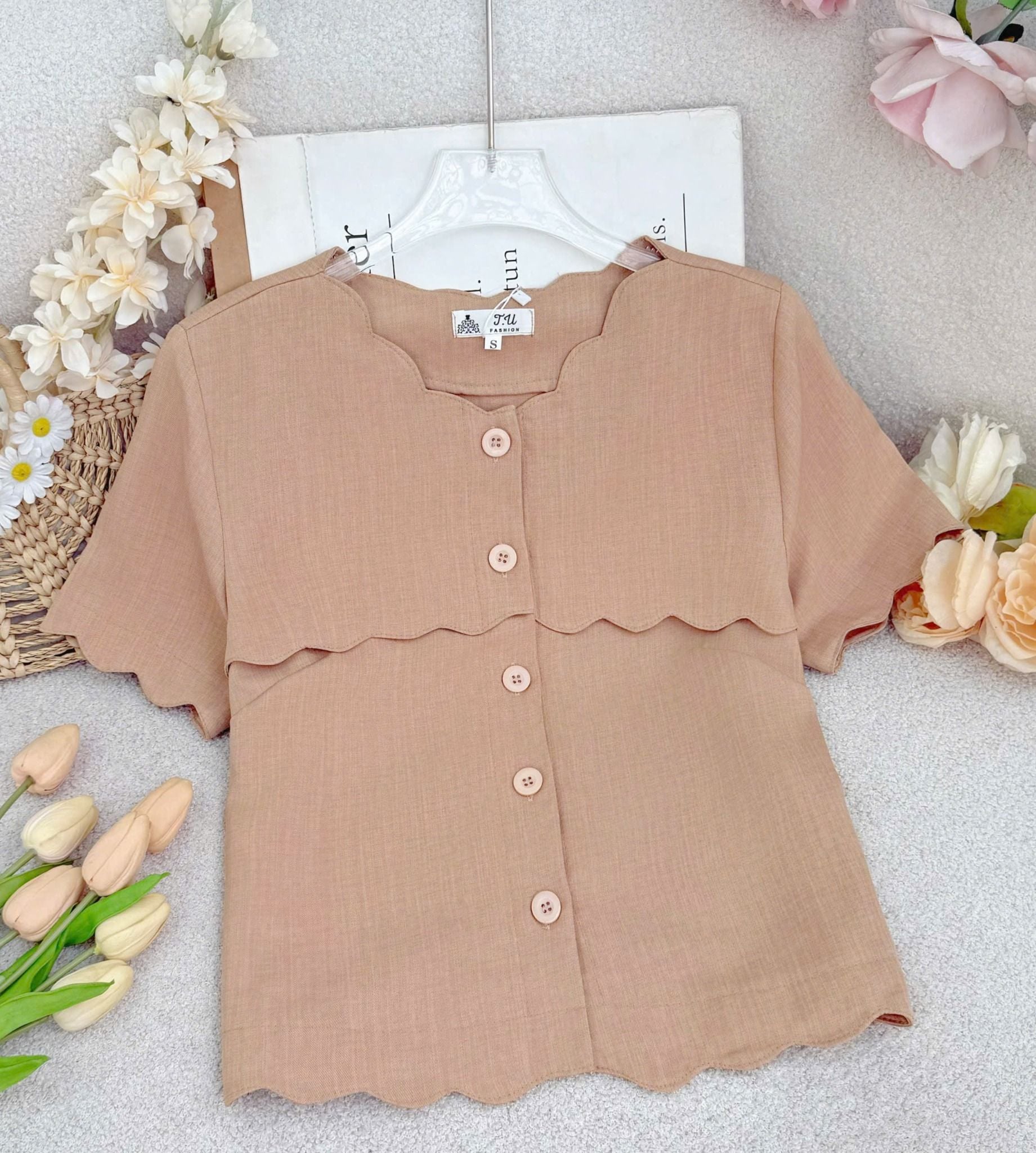 Áo Kaki Wat Ngắn Tay Thiết Kế TuTu Store Phù Hợp Đi Làm Dành Cho Nữ - Mã AS549