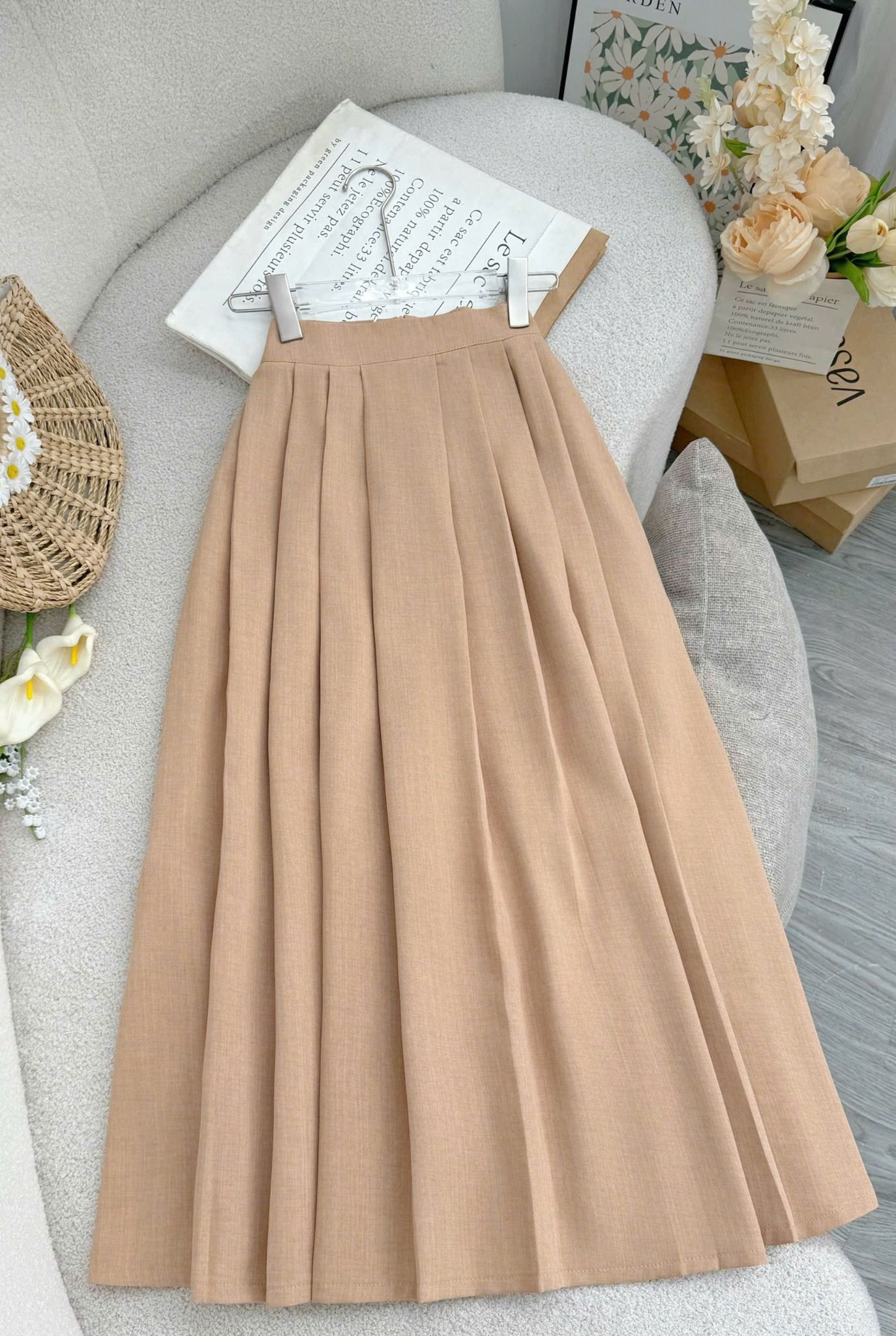 Chân Váy Kaki Wat Xếp Ly Thiết Kế TuTu Store Phù Hợp Đi Làm Dành Cho Nữ - Mã VS549