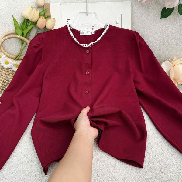 Áo Cotton Gân Tay Bo Chun Phù Hợp Đi Chơi Thiết Kế TuTu Store Dành Cho Nữ -Mã AS562