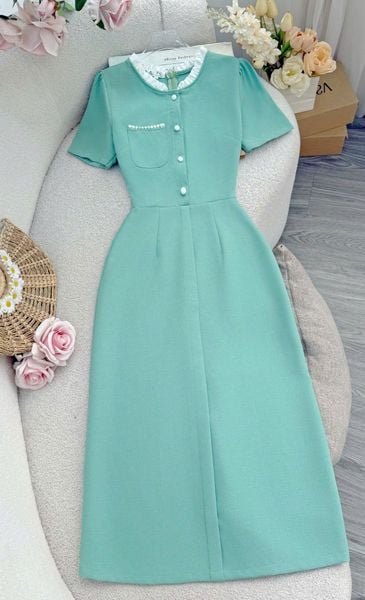 Váy Bố Linen Gân Tiểu Thư Phù Hợp Đi Chơi Thiết Kế TuTu Store Dành Cho Nữ -Mã D1094