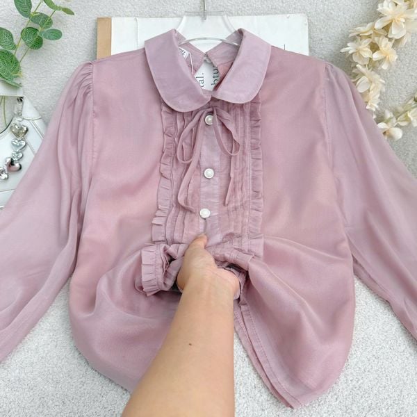 Áo Tơ Ánh Thiết Kế TuTu Store Phù Hợp Đi Làm Dành Cho Nữ - Mã AS609
