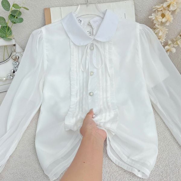 Áo Tơ Ánh Thiết Kế TuTu Store Phù Hợp Đi Làm Dành Cho Nữ - Mã AS609