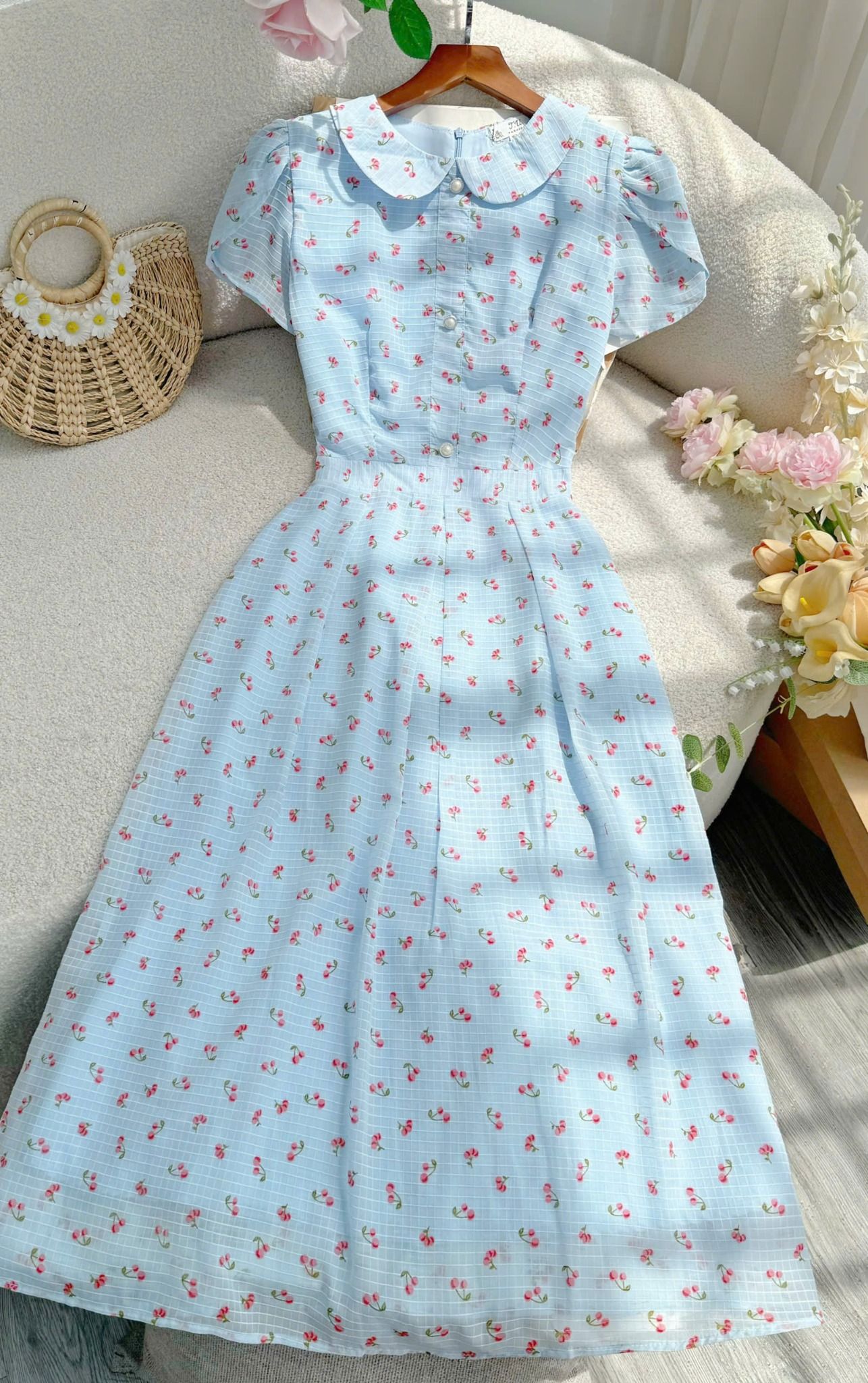 Đầm Voan Gân Thiết Kế TuTu Store Phù Hợp Đi Làm Dành Cho Nữ - Mã D1279