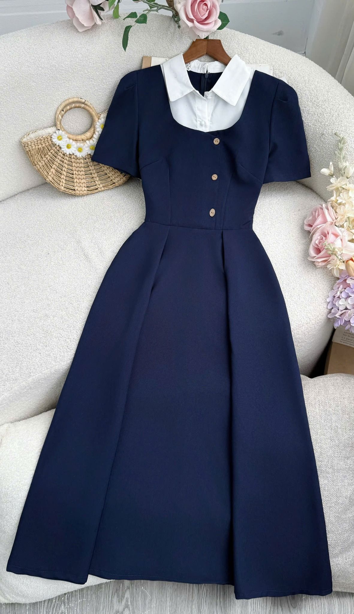 Đầm Cotton Mịn Thiết Kế TuTu Store Phù Hợp Đi Làm Dành Cho Nữ - Mã D1285