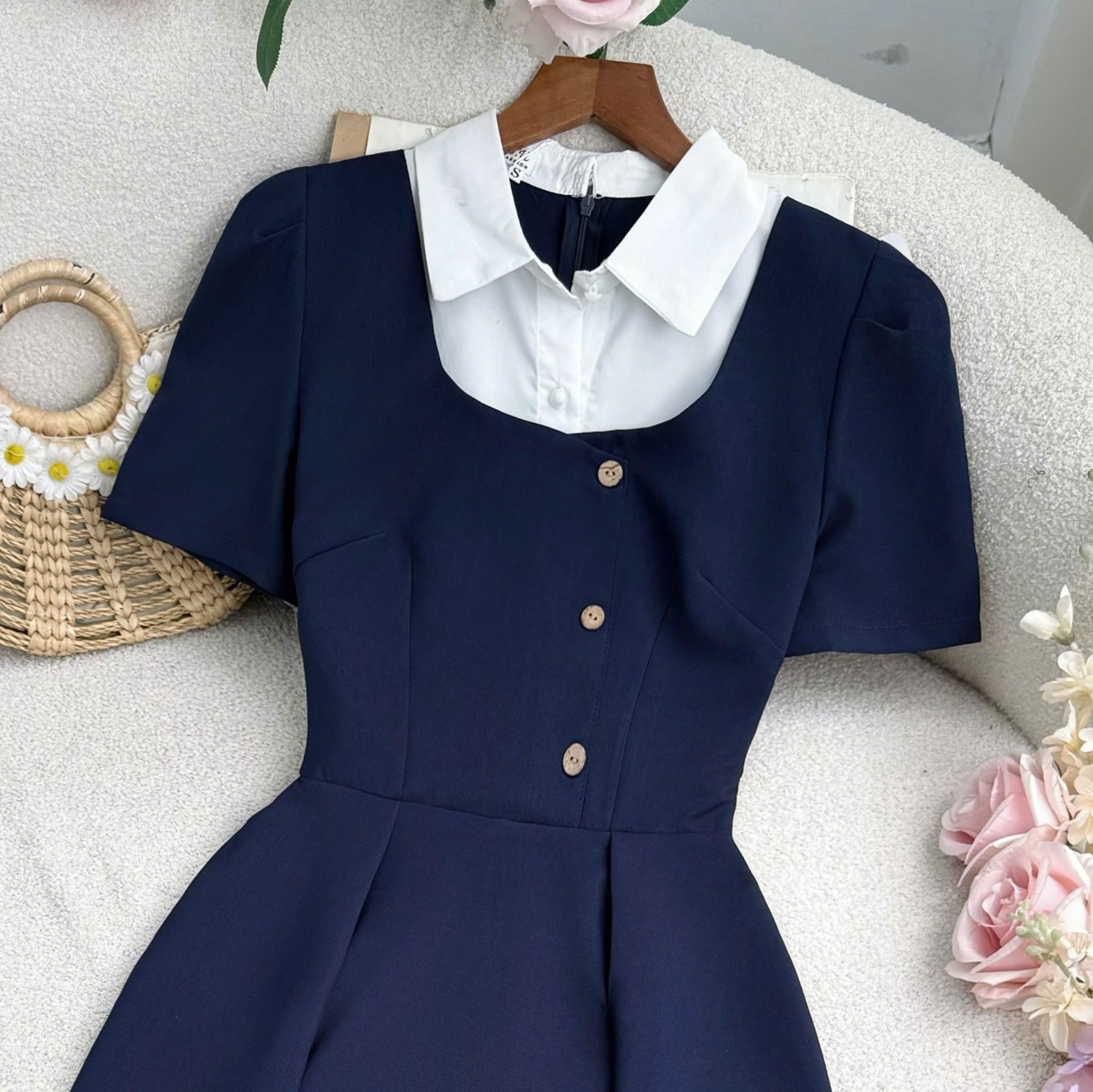 Đầm Cotton Mịn Thiết Kế TuTu Store Phù Hợp Đi Làm Dành Cho Nữ - Mã D1285