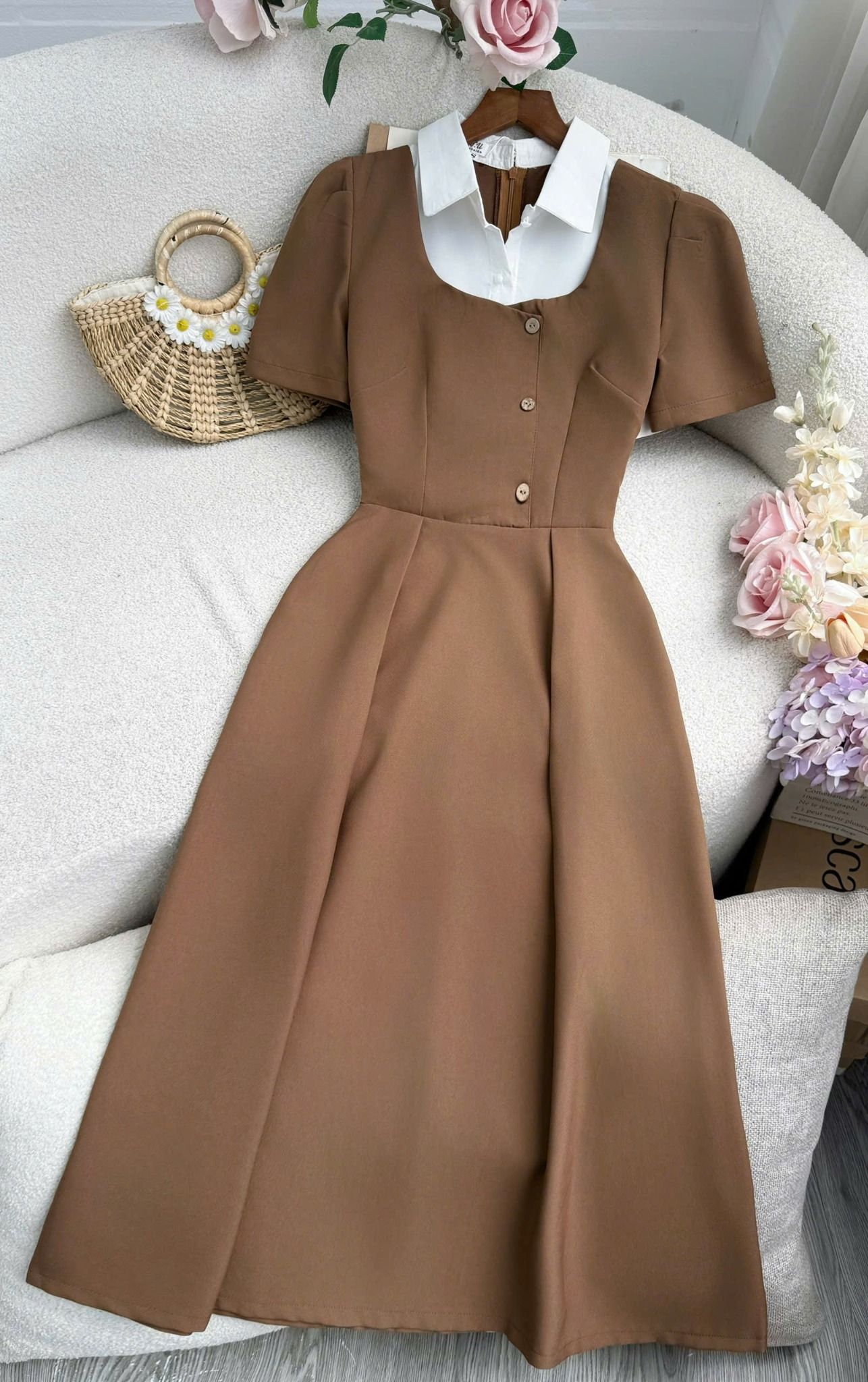 Đầm Cotton Mịn Thiết Kế TuTu Store Phù Hợp Đi Làm Dành Cho Nữ - Mã D1285