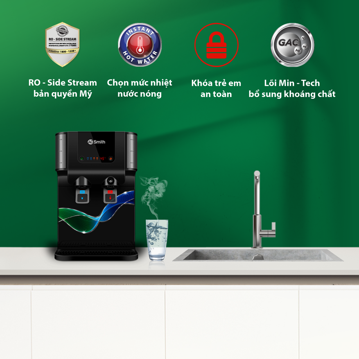  [NEW] Máy Lọc Nước RO aosmith A.O.Smith P6 P7- Miễn phí lắp toàn quốc 