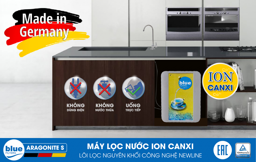  MÁY LỌC NƯỚC ION CANXI BLUEFILTERS ARAGONITE H3 - Made in Germany 