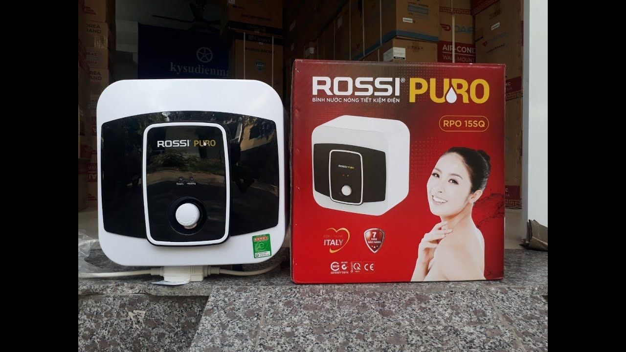  Bình tắm nóng lạnh Rossi Puro 15 20 30 lít vuông RPO 15SQ 20SQ 30SQ 