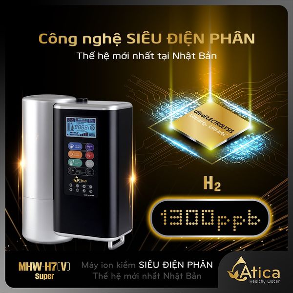  Máy lọc nước ion kiềm Siêu Điện Phân Atica SUPER MHW-H7(V) 