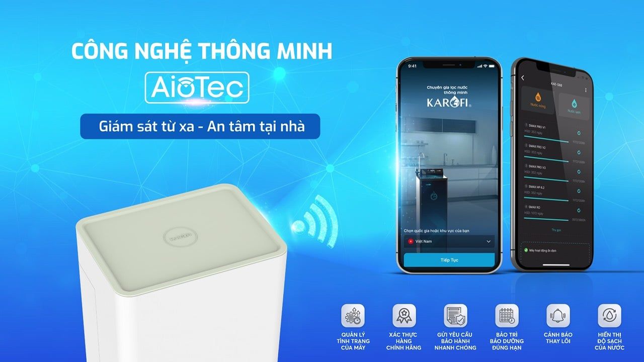  [CHÍNH HÃNG] MÁY LỌC NƯỚC KAROFI SLIM 10 lõi KAQ-U65/KAQ-U98/KAQ-U99 Model 2023 tích hợp wifi 