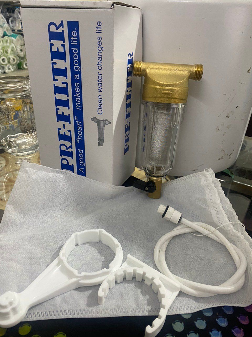  Bộ lọc nước thô đầu nguồn ren ngoài 21mm lọc cặn vẩn bùn đất xử lý nước dùng trong sinh hoạt gắn trưc tiếp đường ống 