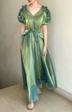  Helena Dress - Đầm Hoa Hồng Tay Phồng Q1013 