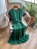  Evergreen Dress - Đầm Kẻ Sọc Đai Lưng PQ69 