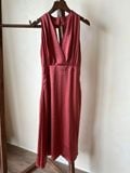  Grace - Elegant Silk Dress - Đầm Midi Cổ Yếm E40 