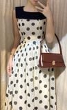  Eleanor Dress - Đầm Cổ Vuông Hoạ Tiết Chấm Bi E02 