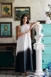  Feather Dress - Đầm Maxi Cổ Yếm Chuyển Màu D934 
