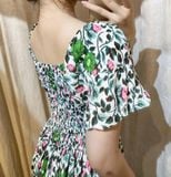  Đầm trễ vai tay ngắn - chun sau lưng - D638 