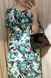 Lyla Dress - Đầm xanh hoa lá suông D166 