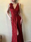  Dela Lace Dress - Đầm Cổ V Xẻ Tà V31 