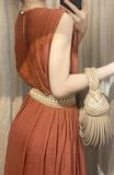  Calista Dress - Đầm xô lụa xếp ly ngực D743 