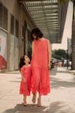  Elle Dress - Đầm trễ vai xô lụa trẻ em B17 