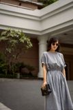 Freedom cotton dress Đầm cotton xám, nhấn eo D220 