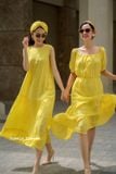  Đầm xô lụa trễ vai L34 