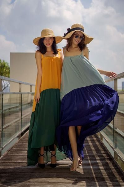  Đầm maxi voan 2 màu D171 D172 