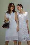  Lia Dress - Đầm linen sát nách xếp ly cổ D132 
