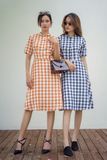  Nicole Dress - Đầm caro cổ trụ D163 D164 