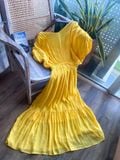  Fez Dress - Đầm xô lụa xếp ly vai D318 